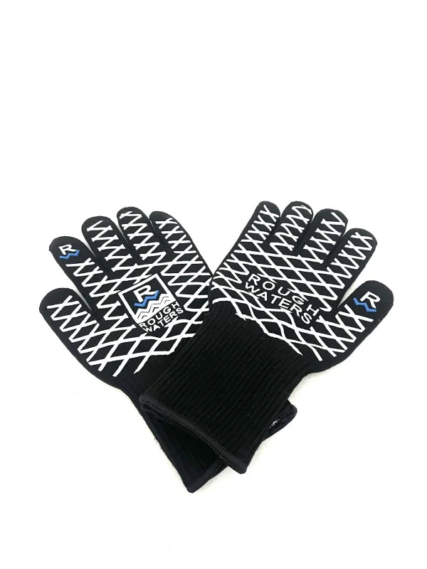 Rough Waters Fishing/BBQ Gloves (Blk/Wht)