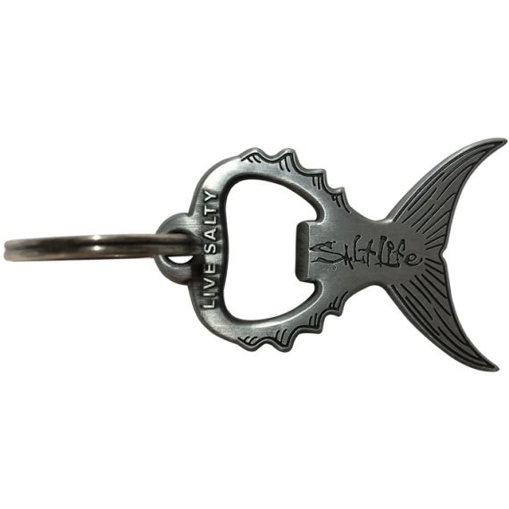 Salt Life Skull Tuna Tail Metal Keychain